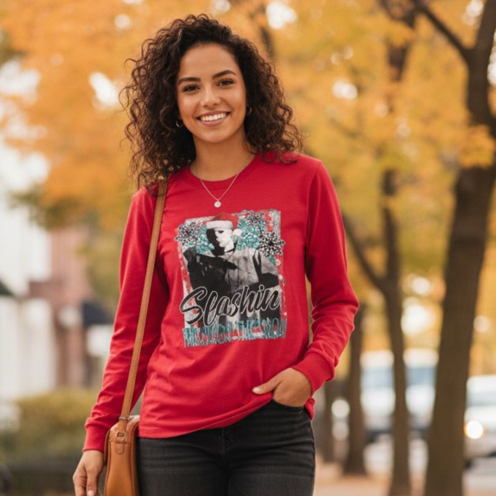🎄 Slashin’ Through the‎ Snow Graphic Long Sleeve Tee 🎅